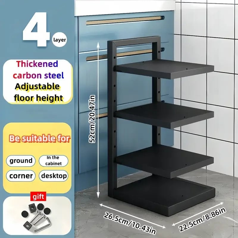 Adjustable Stainless Steel Pot Rack Kitchen Storage Organizer