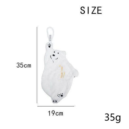 Super Absorbent Coral Fleece Kitchen Hand Towel - Polar Bear Design