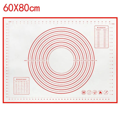 Silicone Non-Stick Baking Mat - Pizza Dough Kneading Pad Kitchen