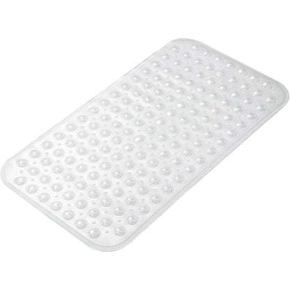 Non-Slip Bathtub Mat 27.6x15in Suction Cups Drain Holes Shower