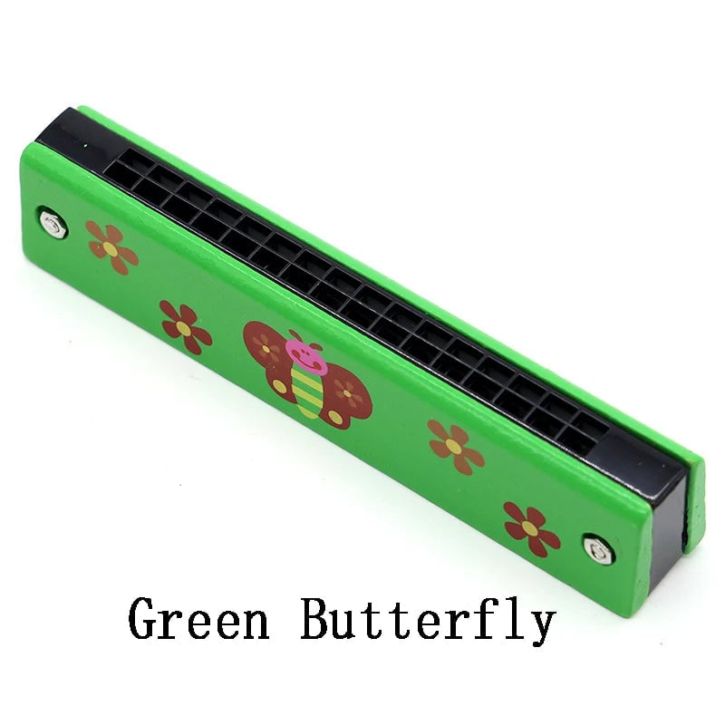 Wooden 10 Hole Harmonica Kids Educational Musical Instrument Toy