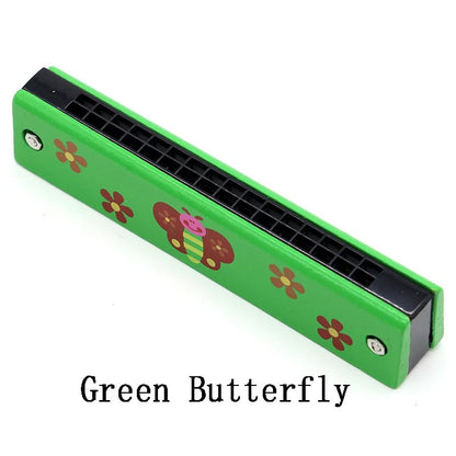Wooden 10 Hole Harmonica Kids Educational Musical Instrument Toy