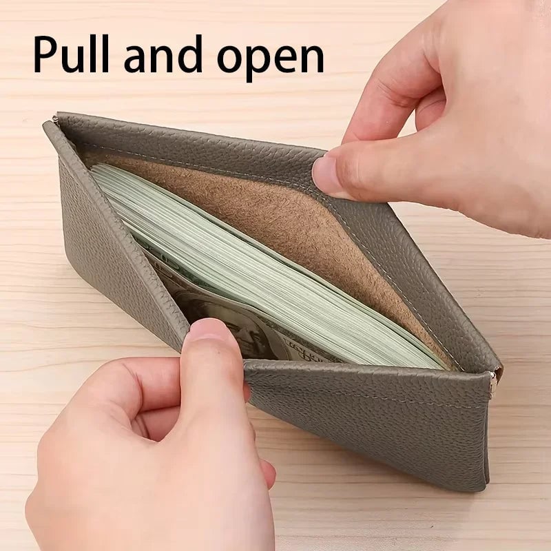 PU Leather Document Holder Wallet - Passport License Storage Organizer