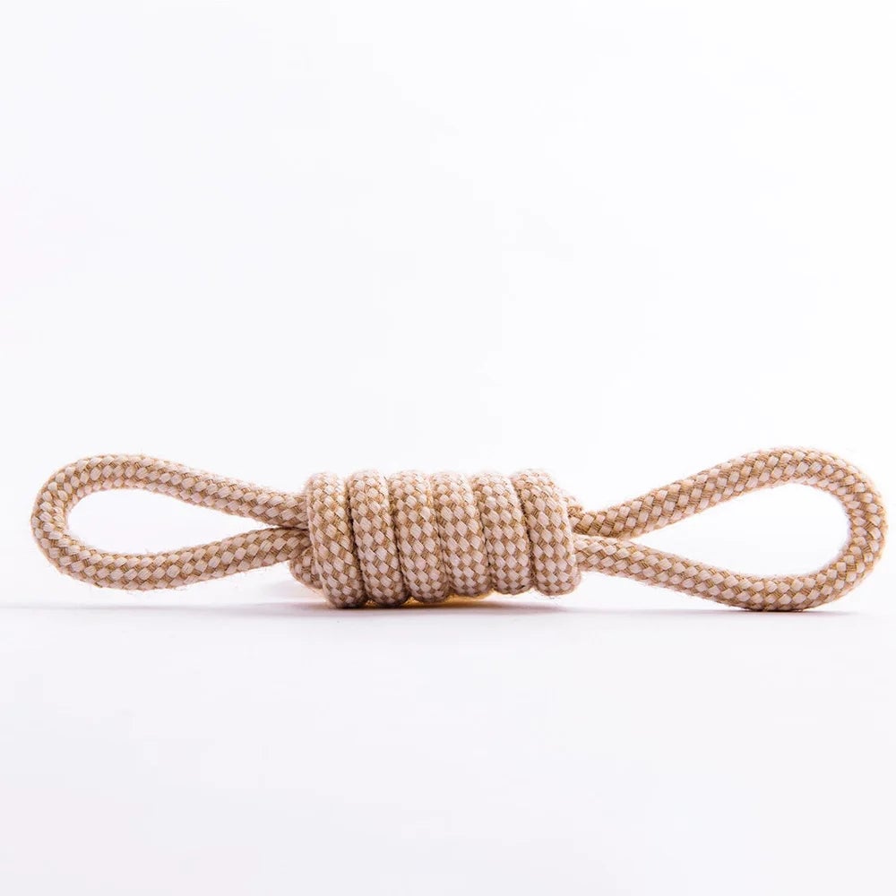 Cotton Rope Ring Dog Chew Toy - Durable Braided Knot for Dental Care