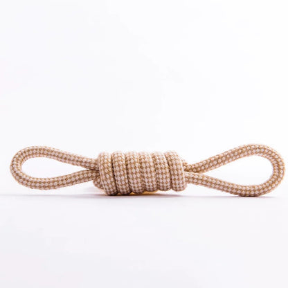 Cotton Rope Ring Dog Chew Toy - Durable Braided Knot for Dental Care
