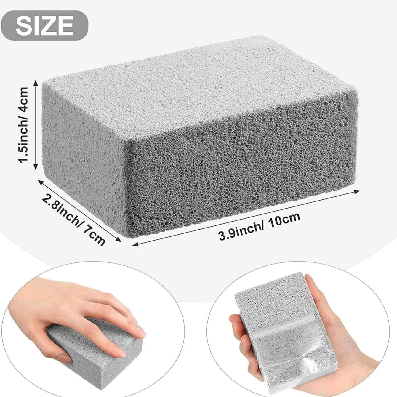 BBQ Grill Cleaning Brick - Handheld Stone Scraper for Barbecue