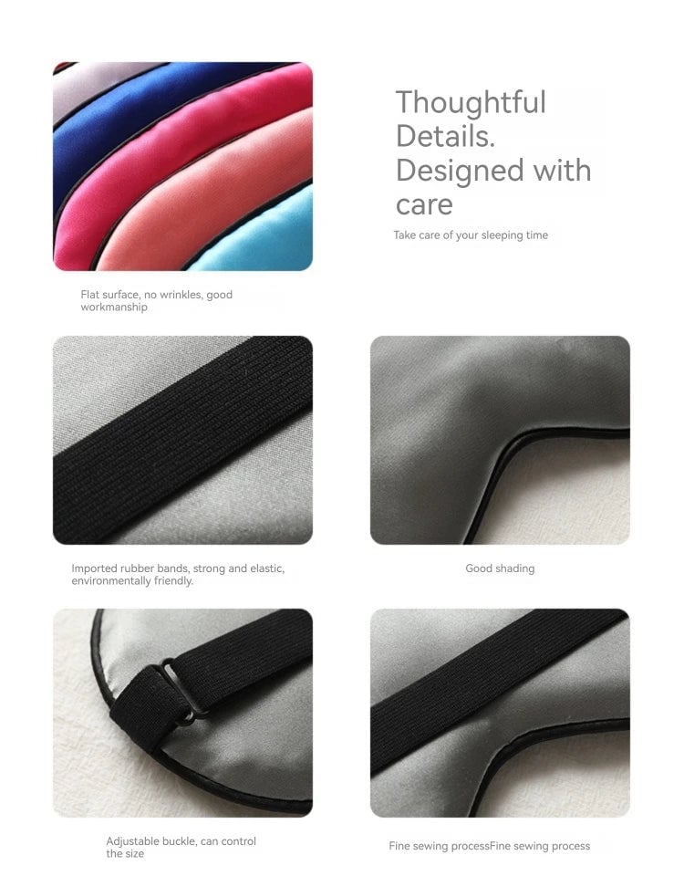 Imitation Silk Sleep Eye Mask - Portable Travel Blindfold Eyepatch