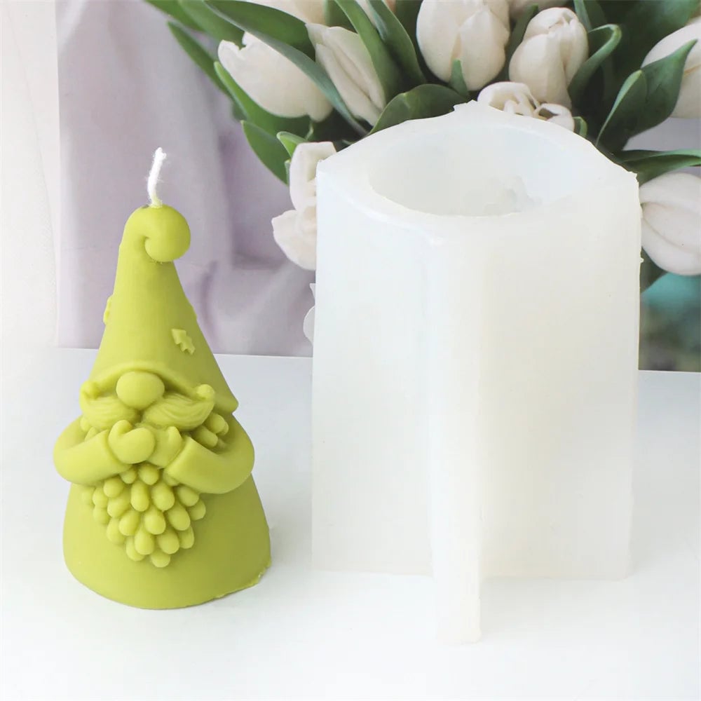 3D Silicone Dwarf Candle Mold - Christmas Plaster Resin Crafting Tool