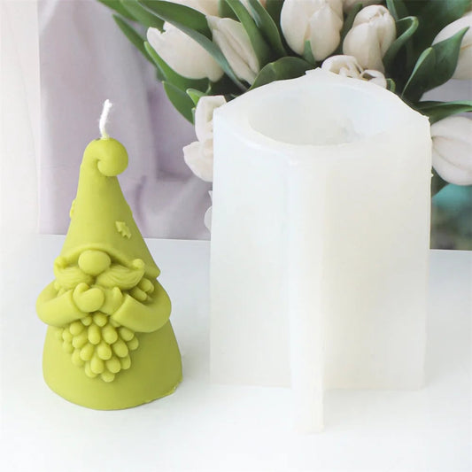 3D Silicone Dwarf Candle Mold - Christmas Plaster Resin Crafting Tool