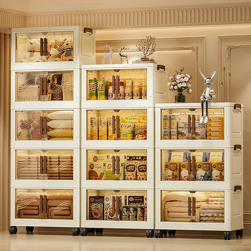 Foldable Storage Box Clear Door - Durable Organizer Clothes Books