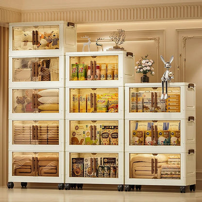 Foldable Storage Box Clear Door - Durable Organizer Clothes Books