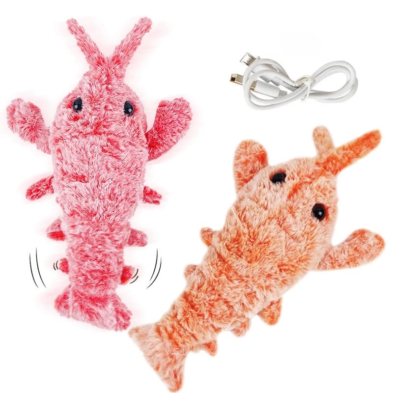USB Rechargeable Electric Lobster Cat Toy - Jumping Motion Plush