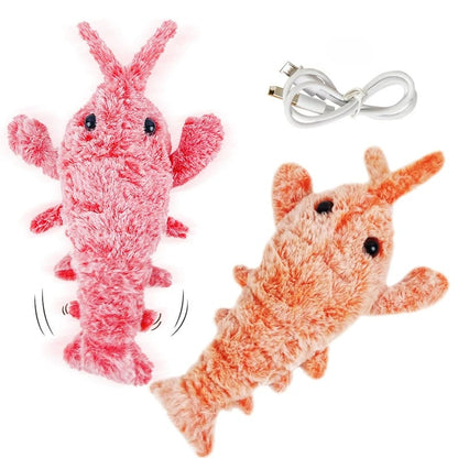 USB Rechargeable Electric Lobster Cat Toy - Jumping Motion Plush