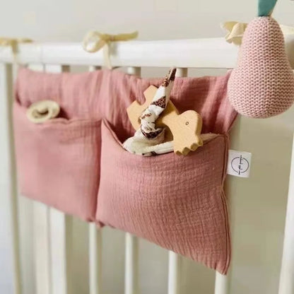 Multifunctional Crib Storage Organizer Baby Diaper Bag Bedside