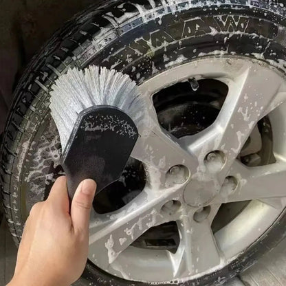 Car Wheel Detail Brush Set - Short Handle Tire Rim Cleaning Kit