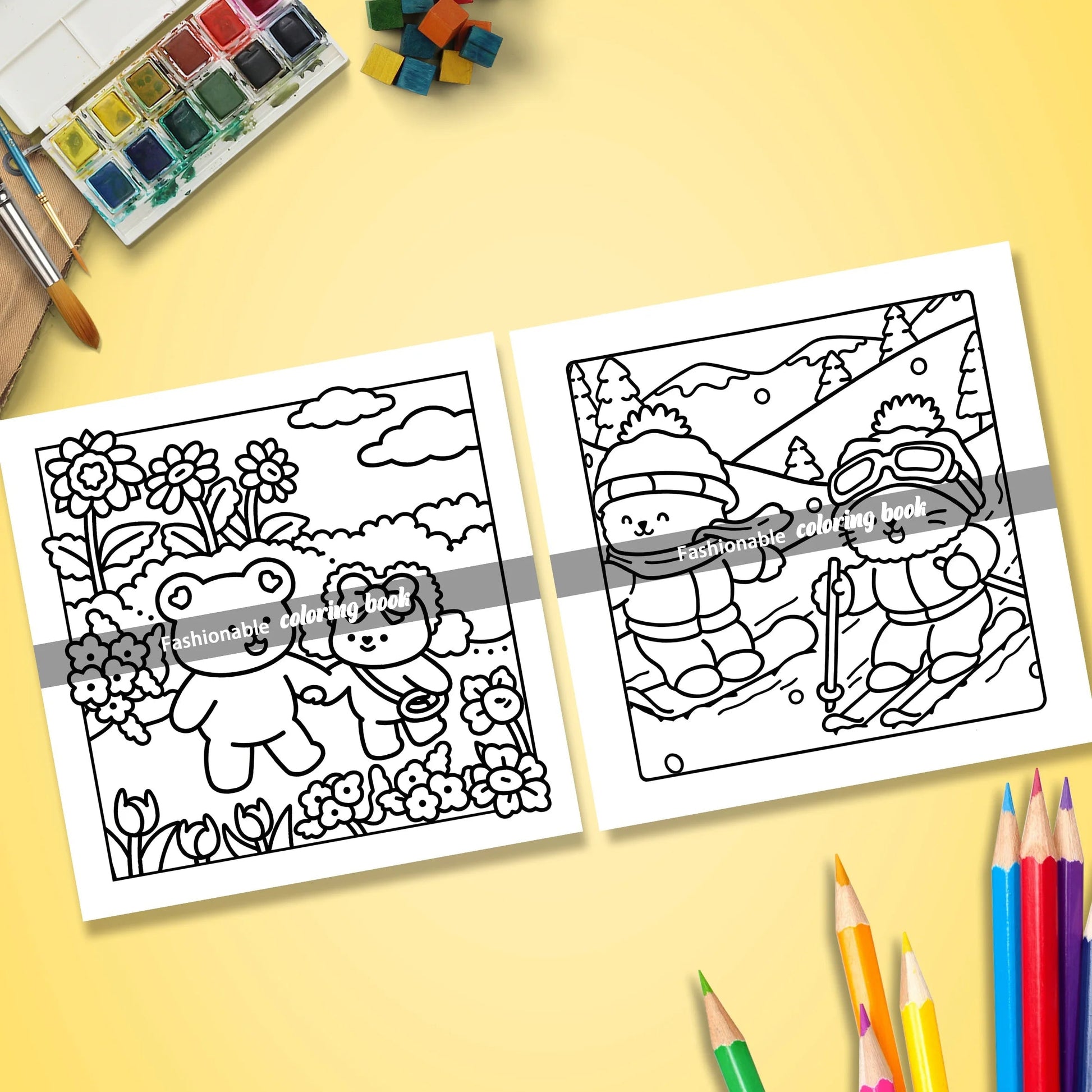 FUZZY IN LOVE Adult Coloring Book - Bold Easy Patterns & Cute Drawings