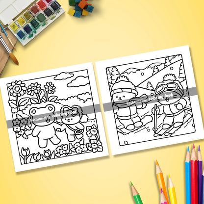 FUZZY IN LOVE Adult Coloring Book - Bold Easy Patterns & Cute Drawings