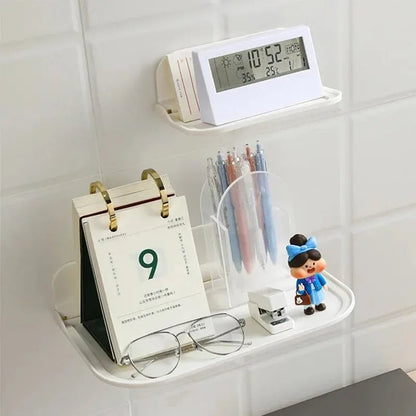 Foldable Wall Mount Shelf - Punch-Free Phone Router Storage Rack