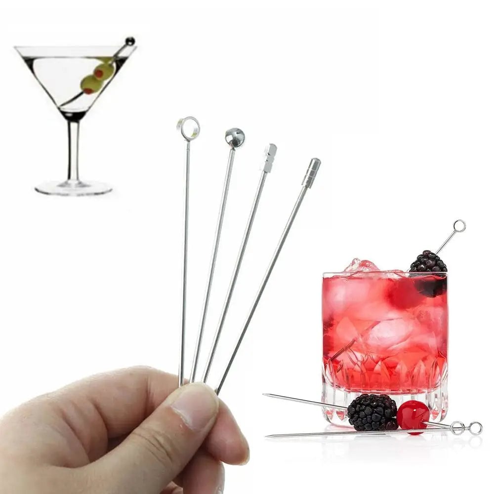 Stainless Steel Cocktail Picks - Reusable Fruit Forks Bar Tools