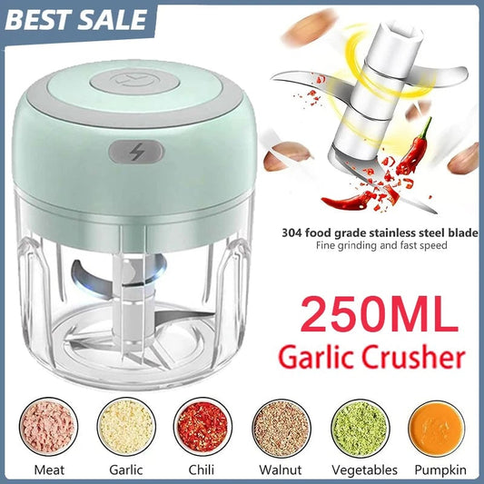 250ml USB Electric Garlic Mincer Chopper Food Processor Kitchen