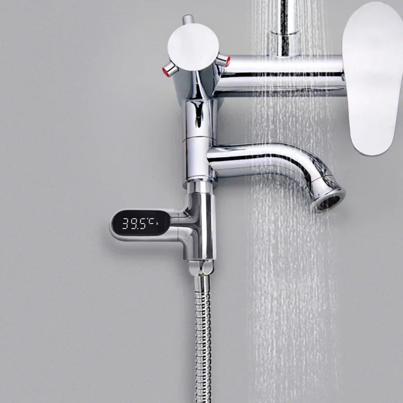 LED Display Water Thermometer 5-85℃ Self-Powered Baby Shower Monitor