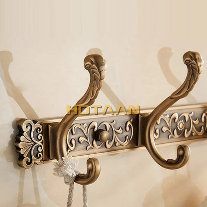Antique Brass Wall Mount Robe Hook Towel Holder YT-3012