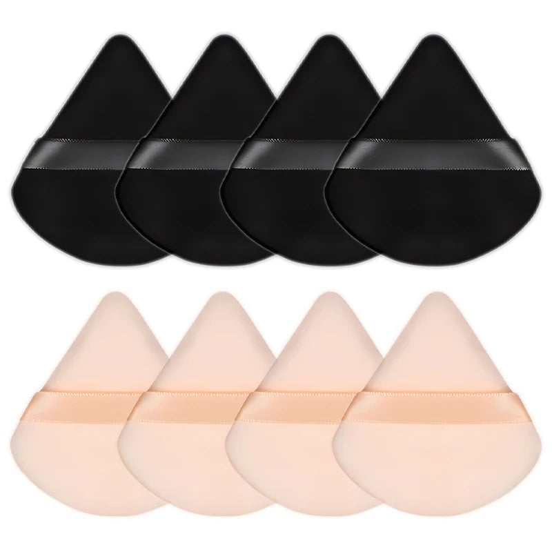 8Pcs Triangle Velvet Makeup Sponges Wet Dry Foundation Blending