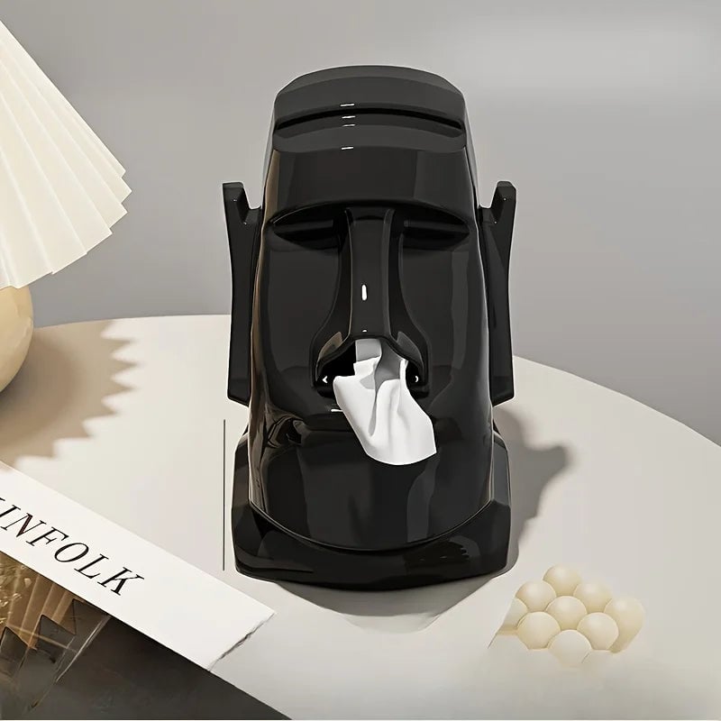 Stone Figure Decorative Tissue Box - Modern Table Paper Dispenser