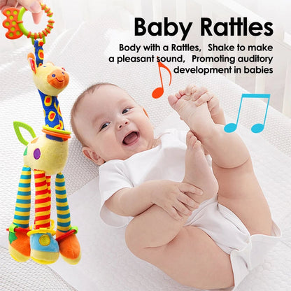 Soft Giraffe Handbell Rattle - Plush Baby Development Toy