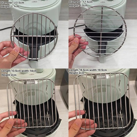 304 Stainless Steel Round Cooking Rack with Feet - Air Fryer BBQ