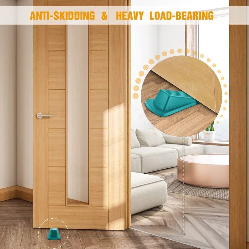 Safety Silicone Door Stopper - Anti-Collision Block Wedge
