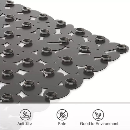 Square Non Slip Shower Mat 53x52cm Suction Cups Drain Holes Bath