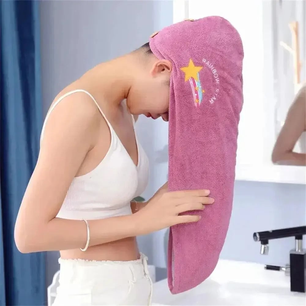 Microfiber Hair Towel - Anti Frizz Quick Dry for Beach & Shower