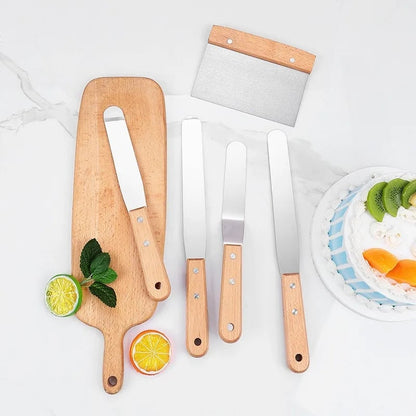 Stainless Steel Spatula with Wooden Handle - Teppanyaki Scraper