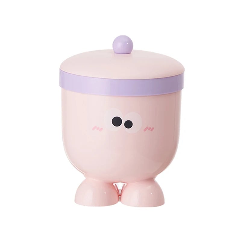 Mini Desktop Trash Can with Lid - Countertop Waste Basket Blue Pink