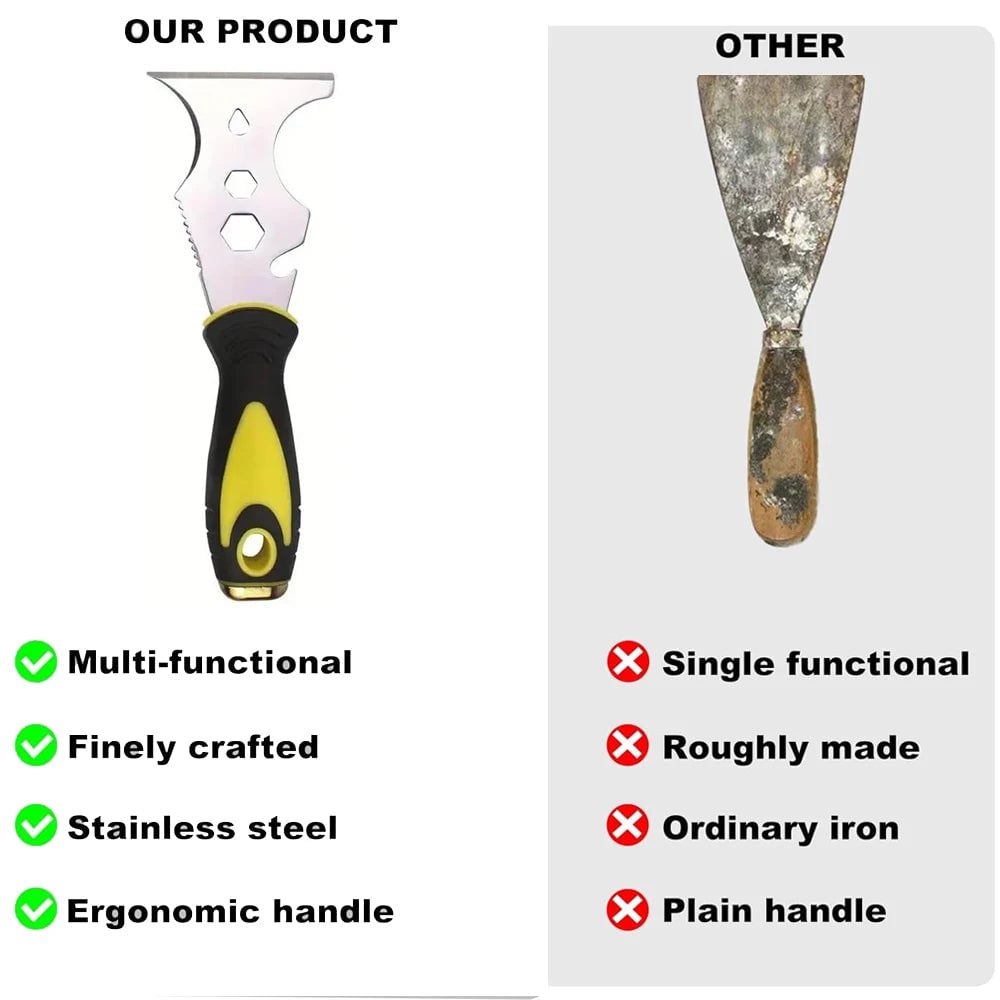 15-in-1 Stainless Steel Putty Knife Multi-Tool Paint Scraper Set