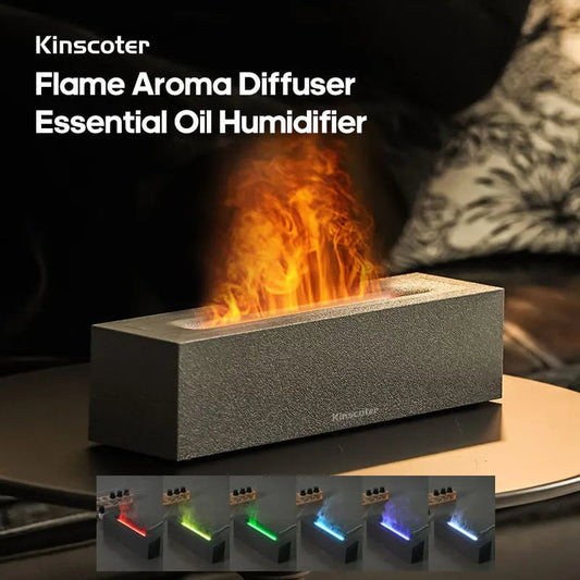 Ultrasonic Cool Mist Humidifier LED Flame Aroma Diffuser 300ml