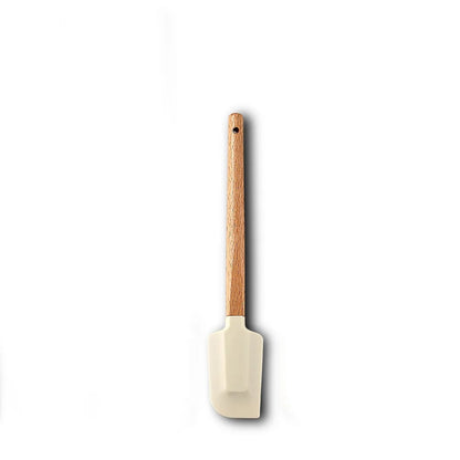 Silicone Cake Scraper Set with Wooden Handle - Baking Spatula Kit