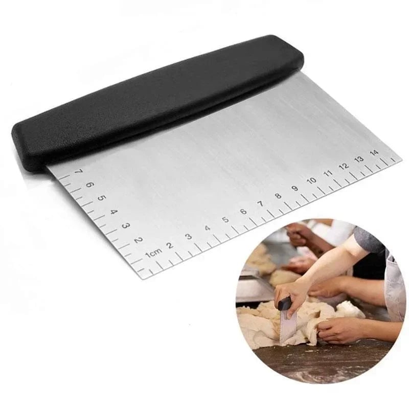 Stainless Steel Pastry Scraper Dough Cutter Icing Smoother Tool