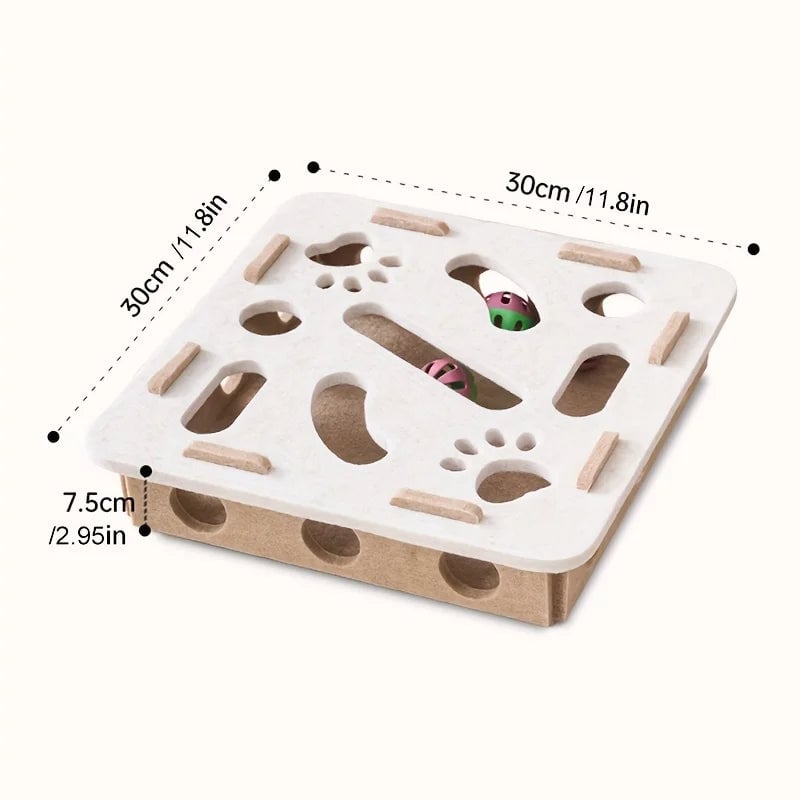 Interactive Cat Puzzle Toy - Felt Box Maze Tunnel with Bell Ball