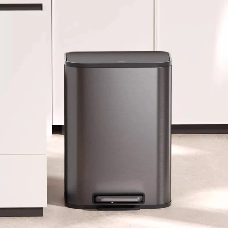 Large Stainless Steel Kitchen Bin - Italian Style High-Grade Waste