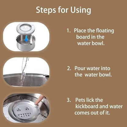 Stainless Steel No Spill Anti Splash Pet Water Bowl for Dogs Cats