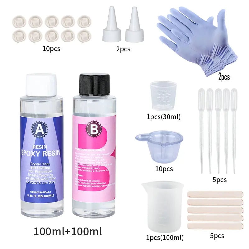 1:1 Crystal Clear Epoxy Resin Kit - High Gloss Bubble-Free Coating