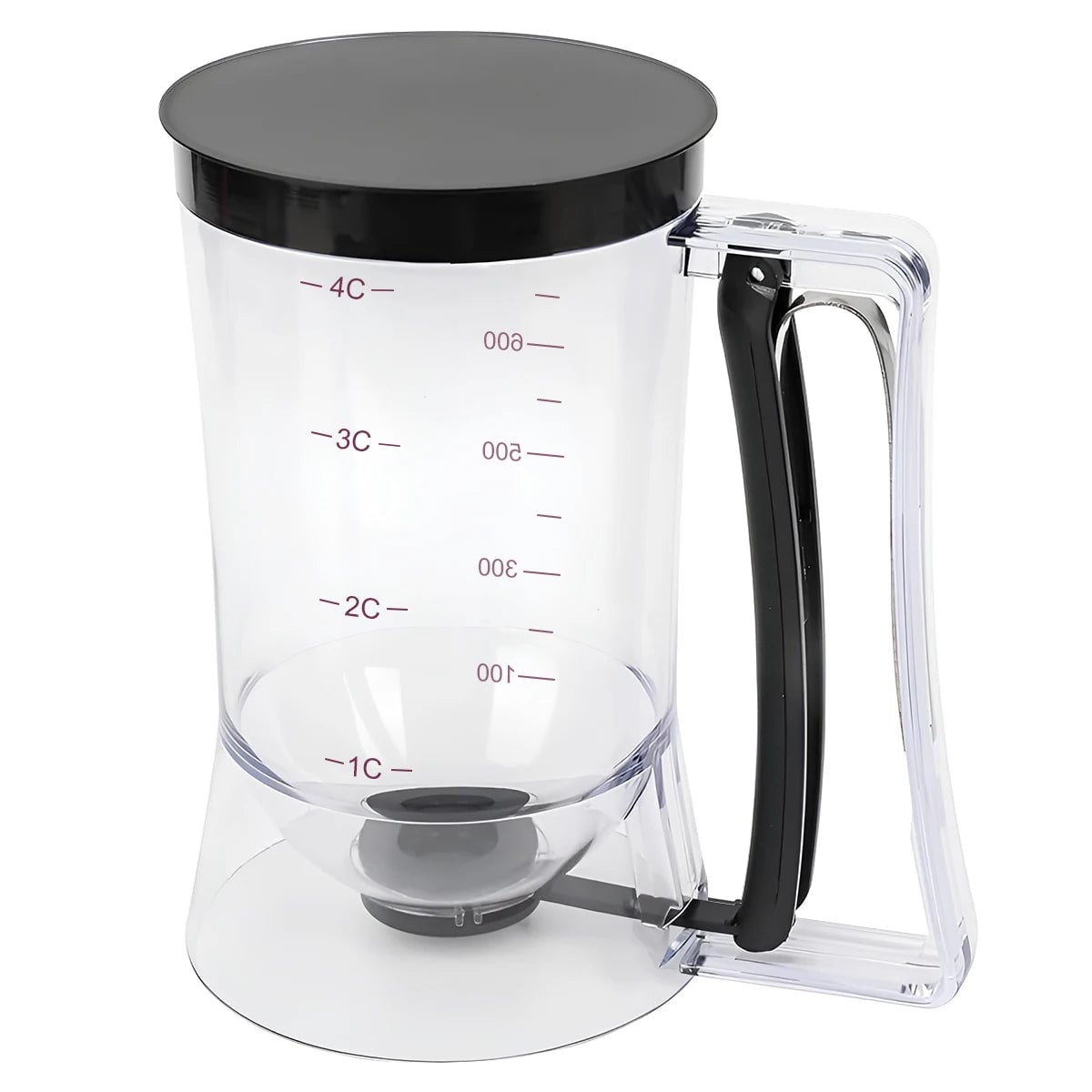 Handheld Batter Dispenser Measuring Cup with Funnel - Cake Mix Tool
