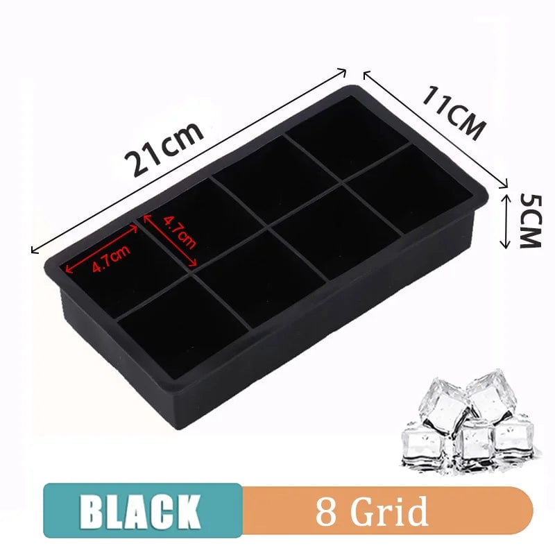 Silicone Ice Cube Maker Mold Tray with Lid - 4/6/8/15 Grid Large Ball
