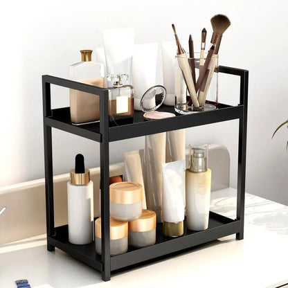 2-Tier Countertop Organizer - Cosmetic Storage Rack for Bathroom