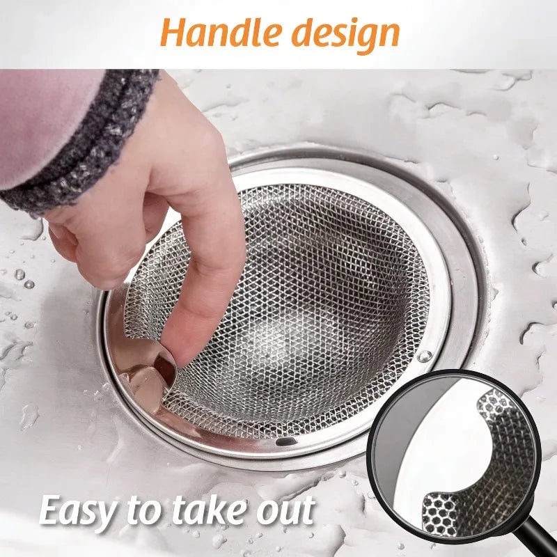 Stainless Steel Sink Drain Filter Anti-Clog Kitchen Bathroom