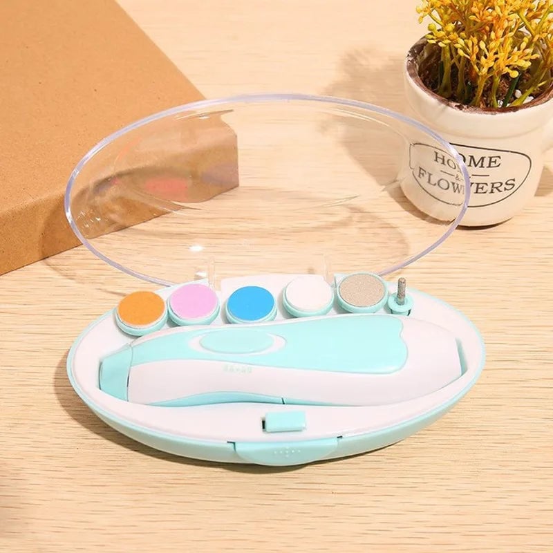 Electric Baby Nail Trimmer Kit - Safe Infant Manicure Polisher Tool