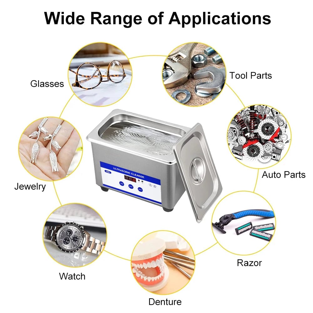 40kHz Ultrasonic Cleaner for Jewelry & Glasses - Professional Grade