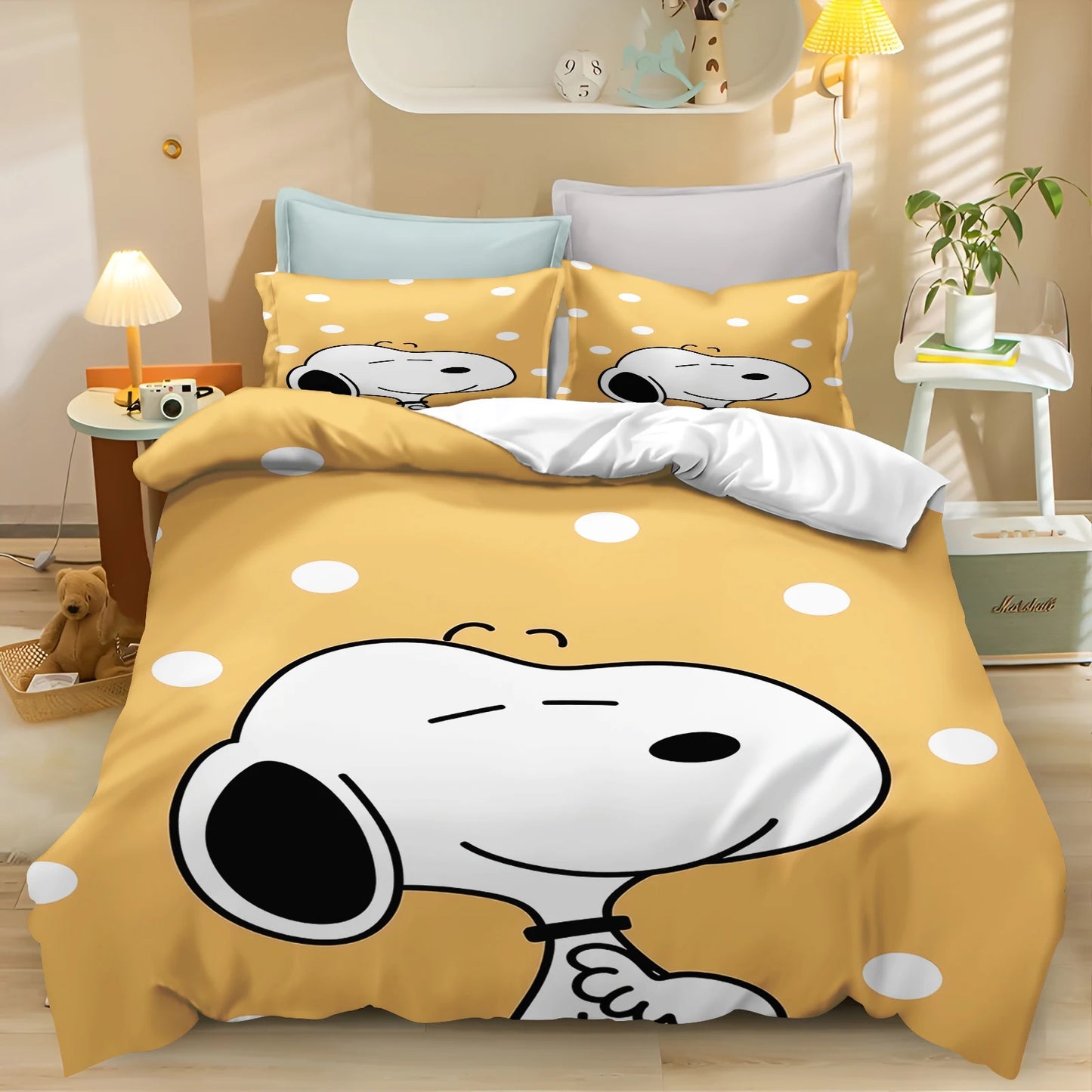 Snoopy Peanuts 3D King Size Duvet Cover Comforter Bedding Set